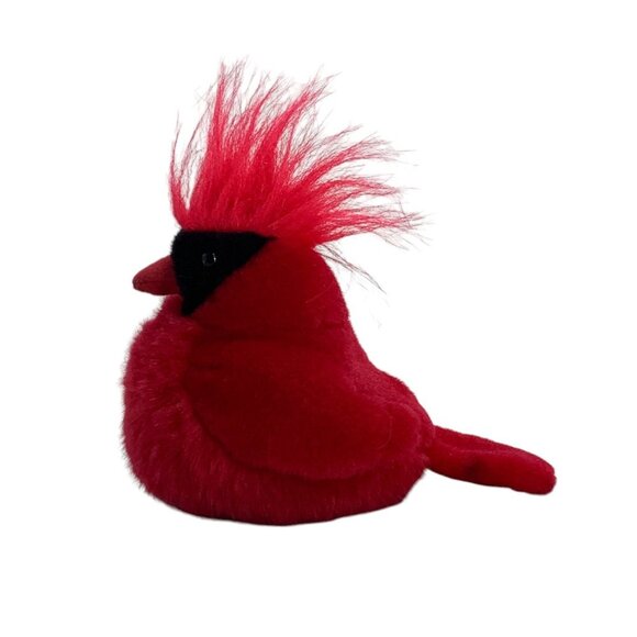 Vtg K&M Toys Northern Cardinal Bird Stuffed Animal Plush Toy 6 Inch Mohawk SOUND - Picture 3 of 8